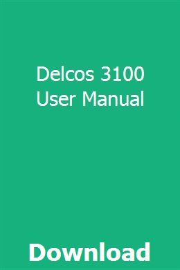Delcos 3100 User Manual